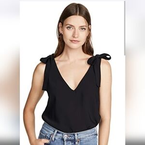 Amanda Uprichard Black V-Neck Tank Top